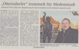 Zeitungsartikel - Der Otterndorfer trommelt für die Medemstadt
