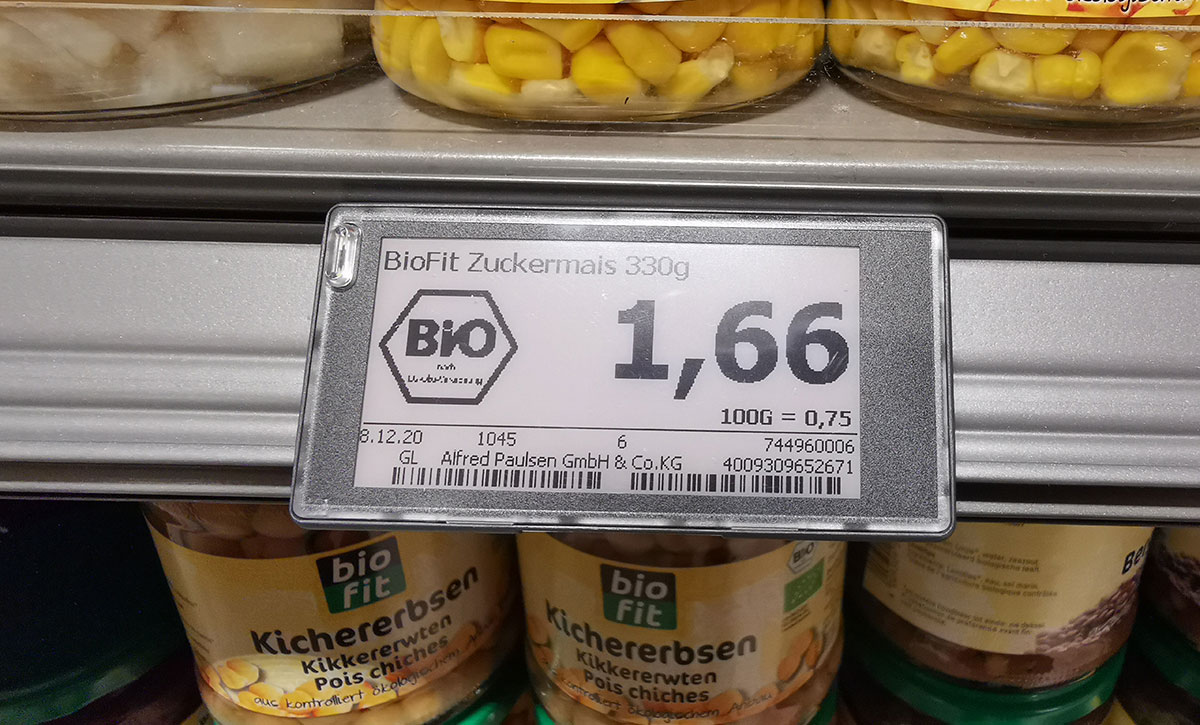 Digitale Preisschilder beim EDEKA in Otterndorf